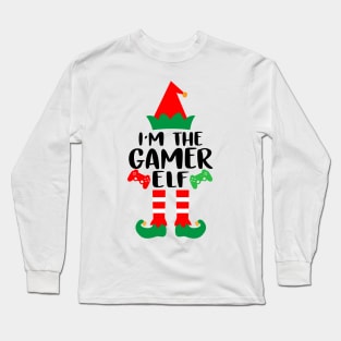 The Gamer Elf Family Matching Group Christmas Video Game Funny Gift Long Sleeve T-Shirt